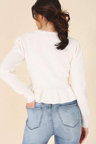 Peplum Sweater Top - MOD&SOUL - Contemporary Women's Clothing