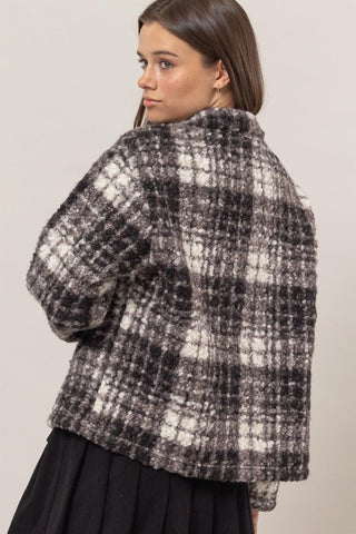 Plaid Boucle Jacket - Black - MOD&SOUL - Contemporary Women's Clothing