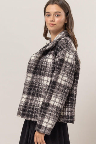 Plaid Boucle Jacket - Black - MOD&SOUL - Contemporary Women's Clothing