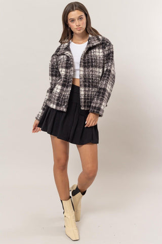 Plaid Boucle Jacket - Black - MOD&SOUL - Contemporary Women's Clothing