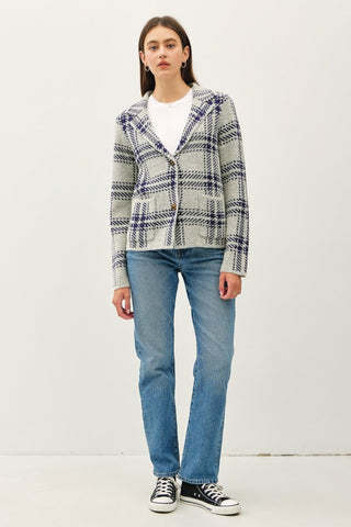 Plaid Sweater Jacket - MOD&SOUL - Contemporary Women's Clothing