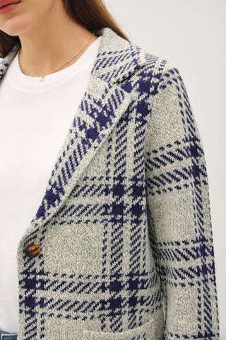 Plaid Sweater Jacket - MOD&SOUL - Contemporary Women's Clothing