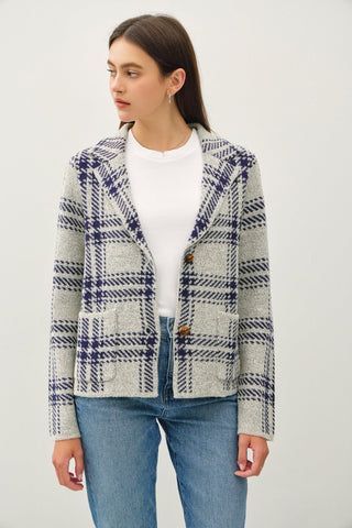 Plaid Sweater Jacket - MOD&SOUL - Contemporary Women's Clothing