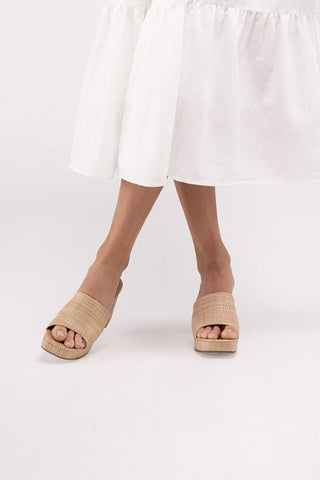 Raffia Slip On Mules - MOD&SOUL - Contemporary Women's Clothing