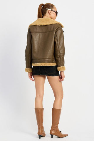 SHEARLING MOTO JACKET - MOD&SOUL - Contemporary Women's Clothing