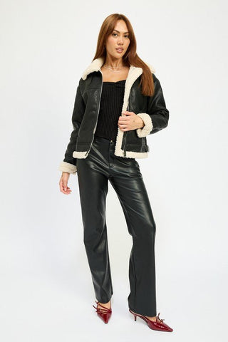 SHEARLING MOTO JACKET - MOD&SOUL - Contemporary Women's Clothing