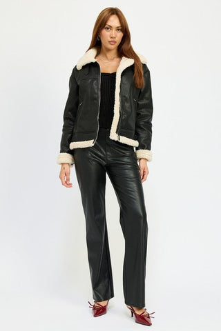 SHEARLING MOTO JACKET - MOD&SOUL - Contemporary Women's Clothing