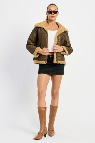 SHEARLING MOTO JACKET - MOD&SOUL - Contemporary Women's Clothing