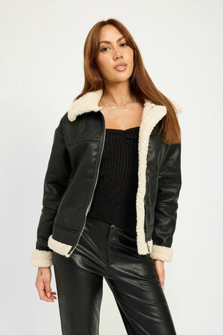 SHEARLING MOTO JACKET - MOD&SOUL - Contemporary Women's Clothing