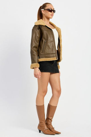 SHEARLING MOTO JACKET - MOD&SOUL - Contemporary Women's Clothing