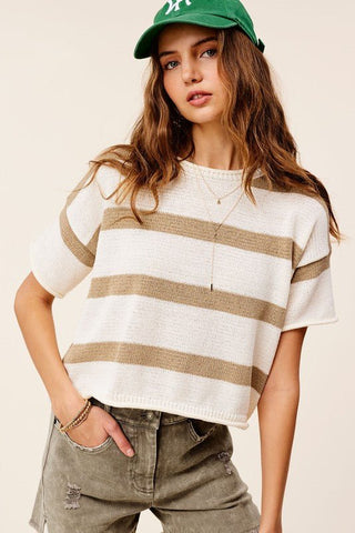 Striped Knit Top - MOD&SOUL - Contemporary Women's Clothing