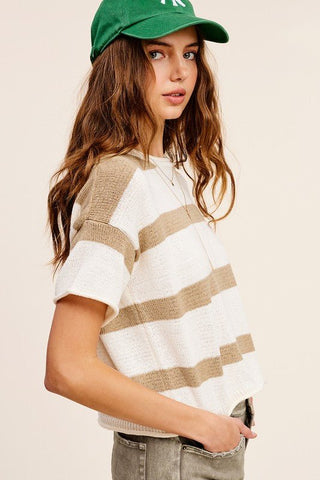 Striped Knit Top - MOD&SOUL - Contemporary Women's Clothing