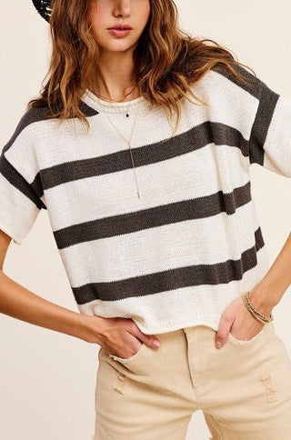 Striped Knit Top - MOD&SOUL - Contemporary Women's Clothing