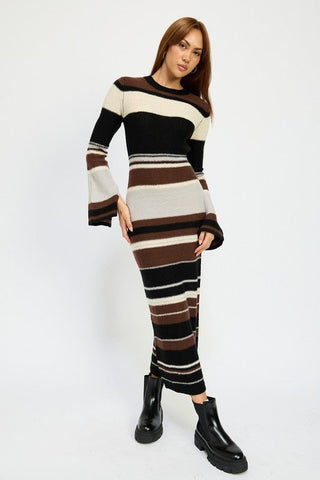 Striped Maxi Knit Dress - MOD&SOUL - Contemporary Women's Clothing