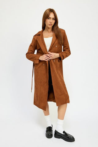 SUEDE TRENCH COAT - MOD&SOUL - Contemporary Women's Clothing