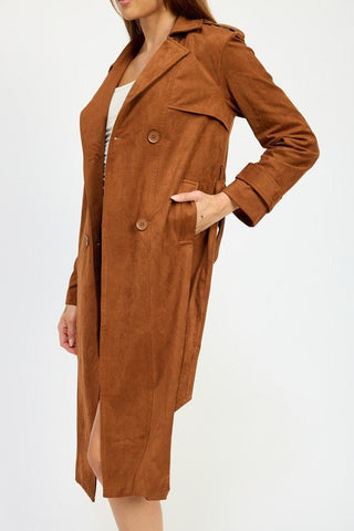 SUEDE TRENCH COAT - MOD&SOUL - Contemporary Women's Clothing