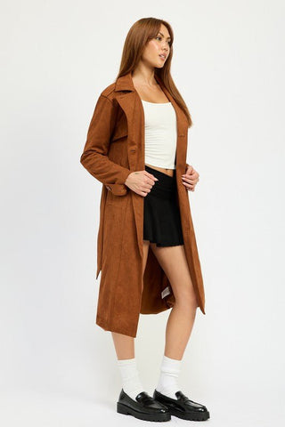 SUEDE TRENCH COAT - MOD&SOUL - Contemporary Women's Clothing