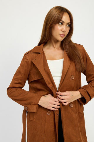 SUEDE TRENCH COAT - MOD&SOUL - Contemporary Women's Clothing