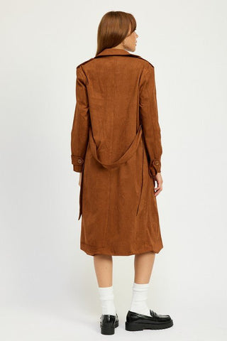 SUEDE TRENCH COAT - MOD&SOUL - Contemporary Women's Clothing