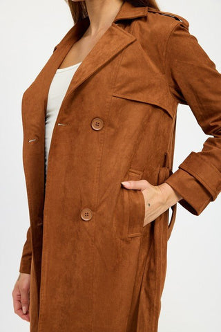 SUEDE TRENCH COAT - MOD&SOUL - Contemporary Women's Clothing