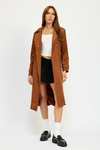 SUEDE TRENCH COAT - MOD&SOUL - Contemporary Women's Clothing