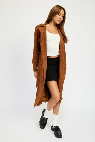 SUEDE TRENCH COAT - MOD&SOUL - Contemporary Women's Clothing