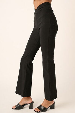 Surplice V Waist Flare Pants - MOD&SOUL - Contemporary Women's Clothing