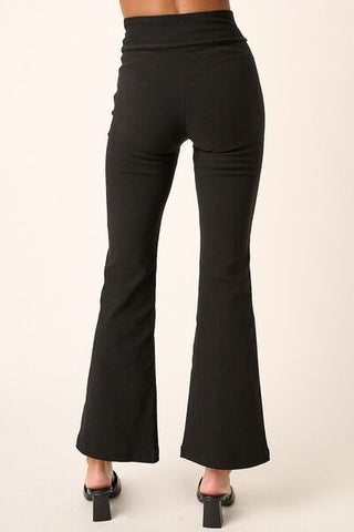 Surplice V Waist Flare Pants - MOD&SOUL - Contemporary Women's Clothing