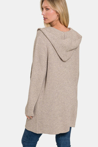 Zenana Hooded Open Front Sweater Cardigan - MOD&SOUL - Contemporary Women's Clothing