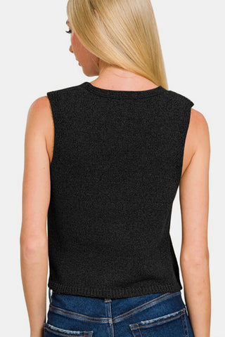 Zenana Hook and Eye Closure V - Neck Sweater Vest - MOD&SOUL - Contemporary Women's Clothing