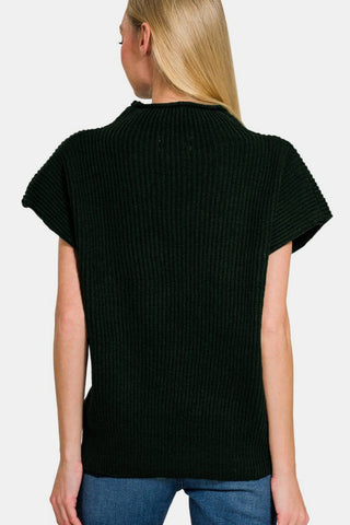 Zenana Short Sleeve Mock Neck Sweater - MOD&SOUL - Contemporary Women's Clothing