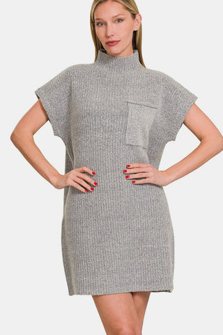 Zenana Short Sleeve Sweater Mini Dress - MOD&SOUL - Contemporary Women's Clothing