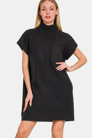 Zenana Short Sleeve Sweater Mini Dress - MOD&SOUL - Contemporary Women's Clothing