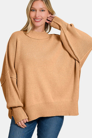 Zenana Side Sit Oversize Sweater - MOD&SOUL - Contemporary Women's Clothing