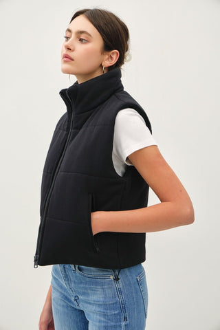 Zip Up Turtleneck Puffer Vest - MOD&SOUL - Contemporary Women's Clothing