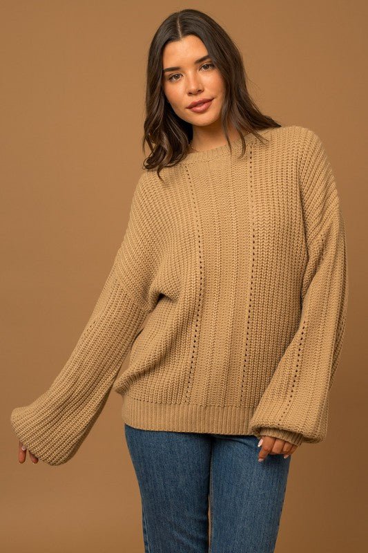 Knitted braided sweater - Women