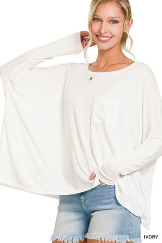 Dolman Sleeve Round Neck Top -  - ZENANA - MOD&SOUL