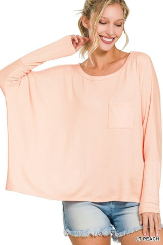 Dolman Sleeve Round Neck Top -  - ZENANA - MOD&SOUL