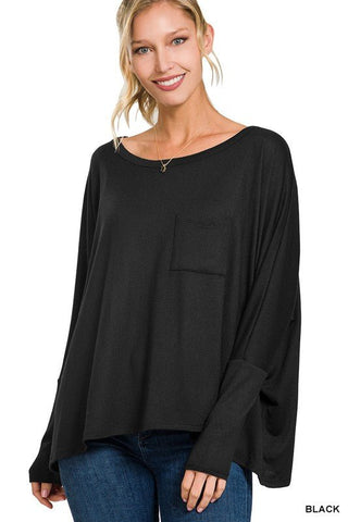 Dolman Sleeve Round Neck Top -  - ZENANA - MOD&SOUL