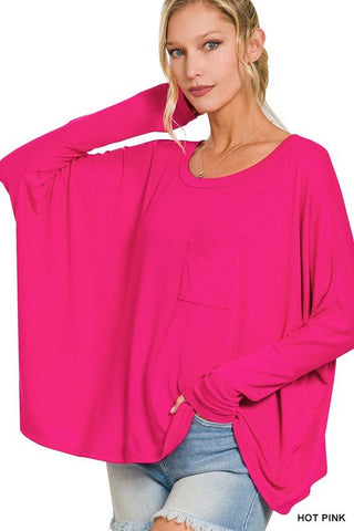 Dolman Sleeve Round Neck Top -  - ZENANA - MOD&SOUL